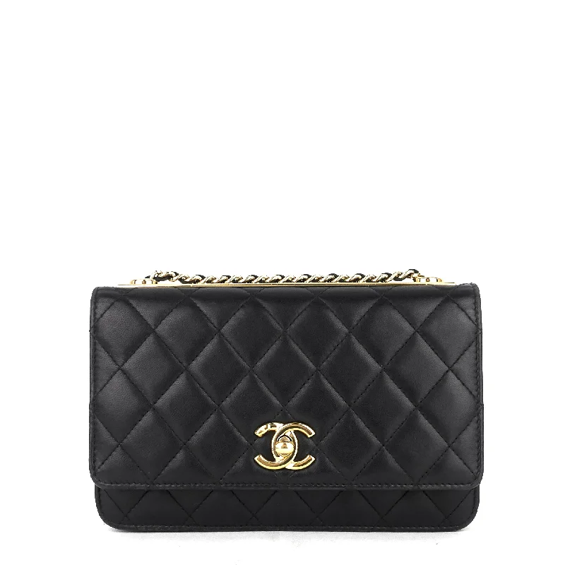 Chanel Black Handbag for Business MeetingsTrendy CC Lambskin Leather Wallet on Chain