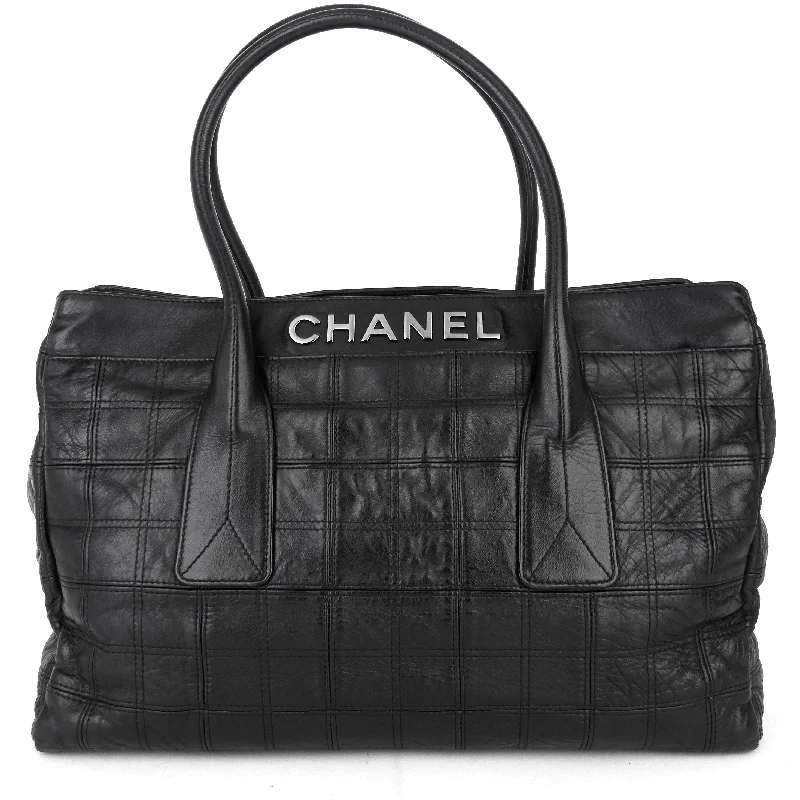 Chanel Quilted Leather Shoulder Bag for FashionistasSquare Stitch LAX Lambskin Leather Tote Bag