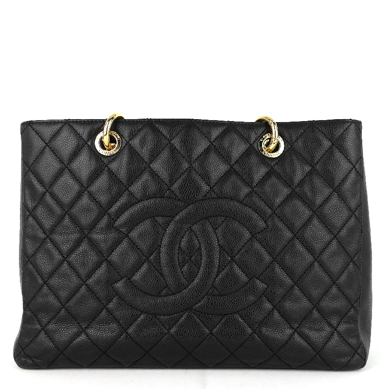 Chanel Vintage Inspired Handbag for Retro LoversGrand Shopping Tote Caviar Leather Bag