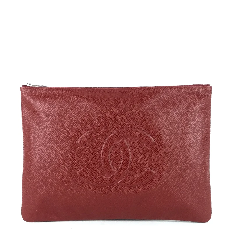 Chanel Designer Handbag with Unique DesignTimeless CC Caviar Leather Pouch