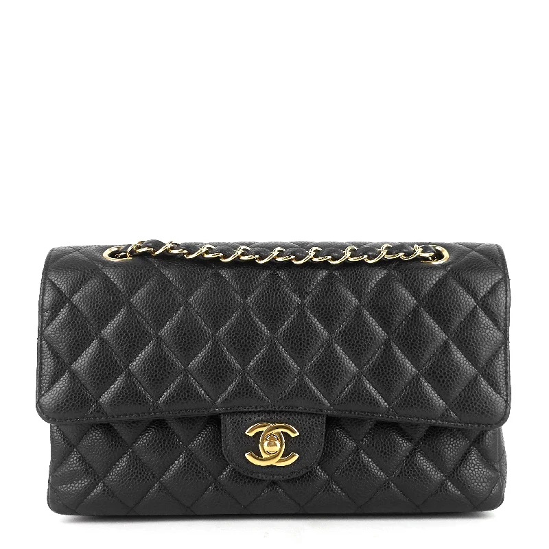 Chanel Lightweight Handbag for Daily ErrandsDouble Flap Quilted Caviar Leather Bag