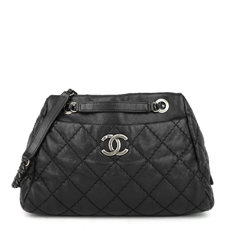 Chanel Black Handbag for Business MeetingsStitch It Small Calfskin Shoulder Bag