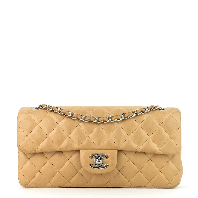 Chanel Luxury Handbag for High - End EventsEast West Quilted Lambskin Flap Bag