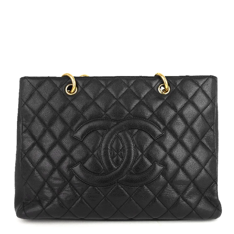 Chanel New Arrival Handbag with Gold HardwareGST Grand Shopping Tote Caviar Bag