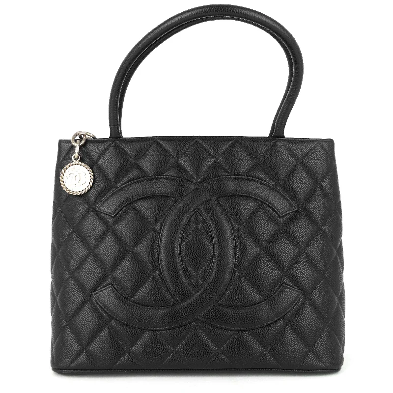 Chanel Lightweight Handbag for Daily ErrandsMedallion Caviar Leather Tote Bag