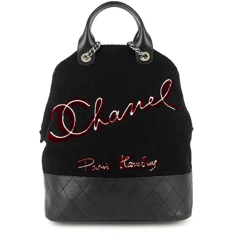 Chanel All - Match Handbag for Versatile StylingParis-Hamburg Embroidered Wool and Calfskin Large Shopping Bag