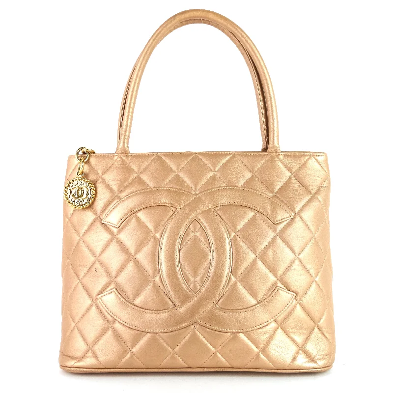 Chanel Luxury Handbag for High - End EventsMedallion Lambskin Tote Bag