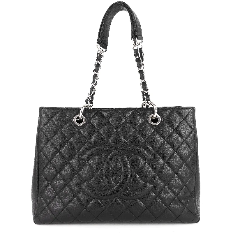 Chanel Black Handbag for Business MeetingsGrand Shopping Tote GST Caviar Tote Bag