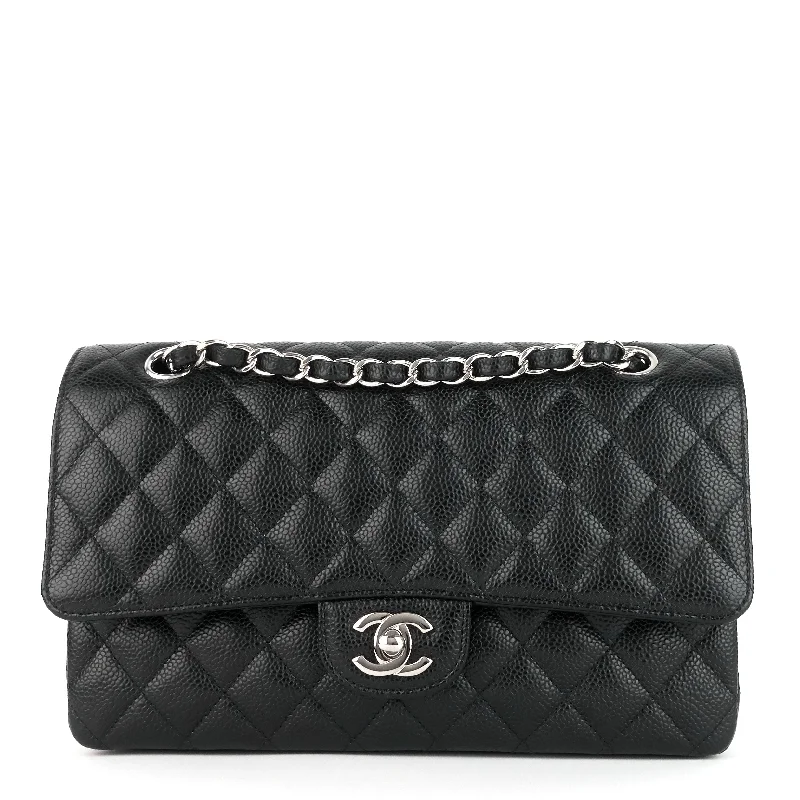 Chanel All - Match Handbag for Versatile StylingDouble Flap Quilted Caviar Leather Bag