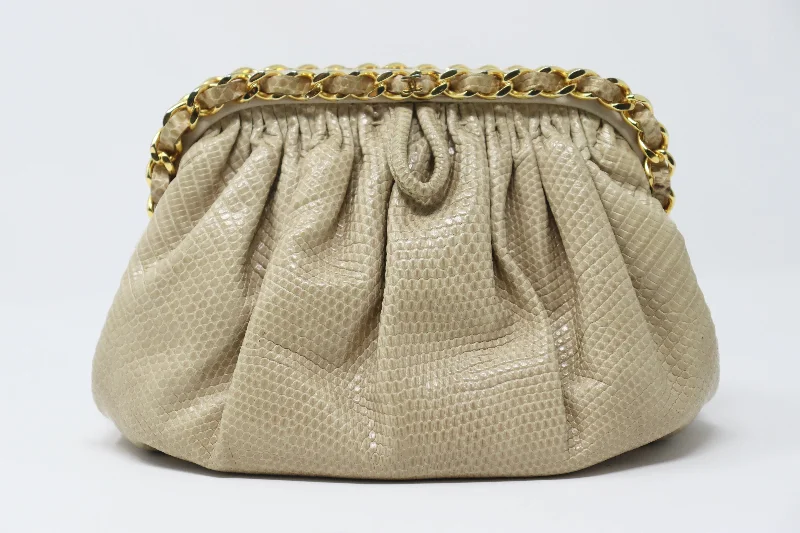 Chanel Lightweight Handbag for Daily ErrandsON LAYAWAY   CHANEL Rare Vintage Lizard Convertible Bag to Clutch