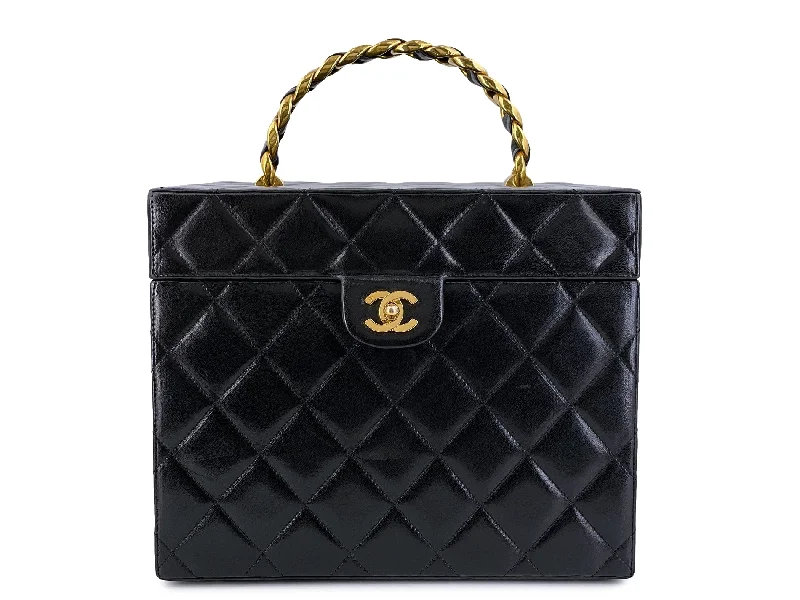 Chanel Medium Tote Bag for Office LadiesChanel Vintage Box Vanity XL Quilted Bag Case 24k GHW 1994 PZ8