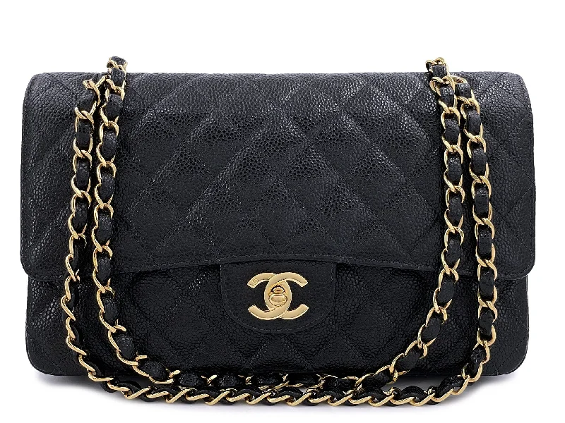 Chanel Designer Handbag with Unique DesignChanel Vintage Caviar Medium Classic Flap Bag Black 24k GHW 2004 Double D3R