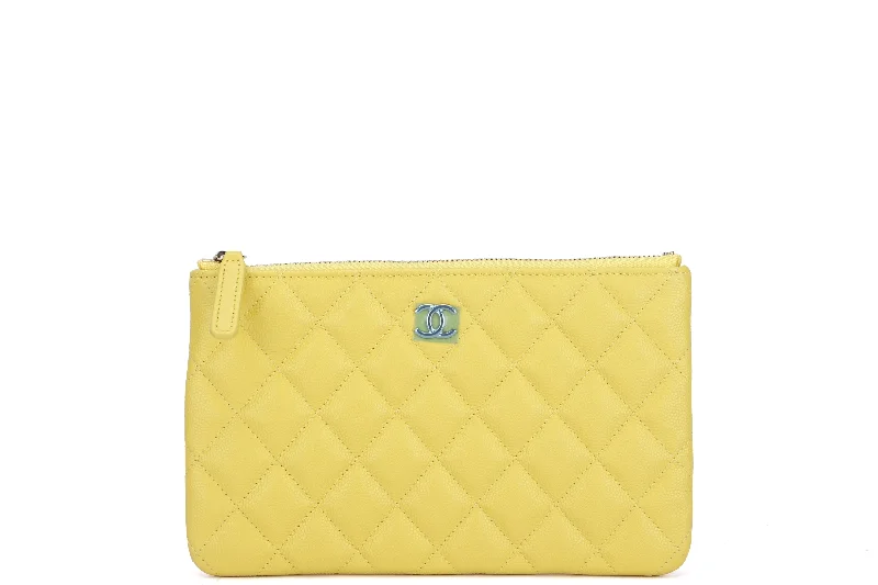 Chanel Black Handbag for Business MeetingsCHANEL YELLOW CAVIAR ZIPPY SMALL POUCH (AUCNxxxx) LIGHT GOLD HARDWARE, WIDTH 20CM, WITH DUST COVER & BOX