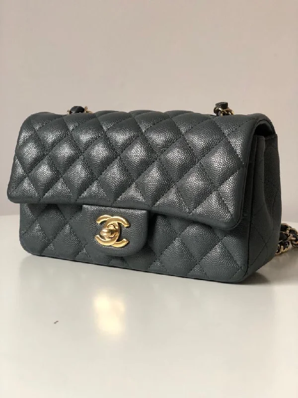 Chanel Medium Tote Bag for Office LadiesChanel 18B Dark Grey Caviar Classic Flap Mini GHW.