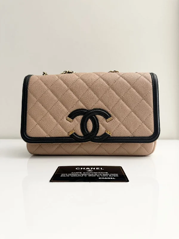 Chanel Quilted Leather Shoulder Bag for FashionistasChanel Small CC Filigree Flap Bag