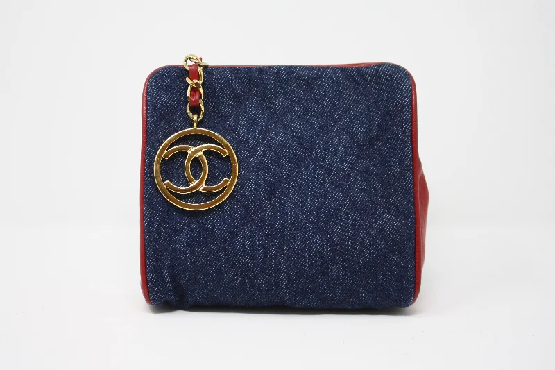 Chanel All - Match Handbag for Versatile StylingRare Vintage CHANEL Denim & Leather Waist Belt Bag