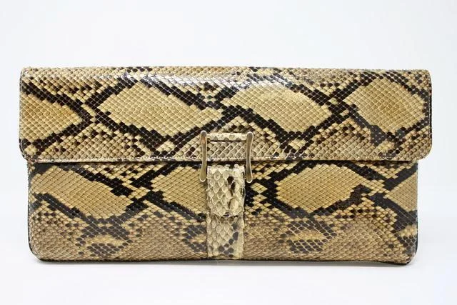 Chanel Designer Handbag with Unique DesignVintage 60's PYTHON Snakeskin Clutch