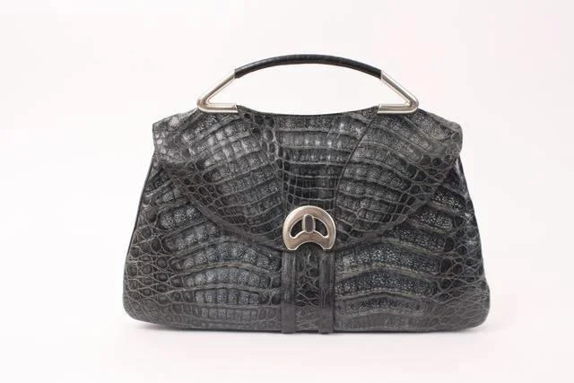 Chanel Luxury Handbag for High - End EventsVintage 70's Crocodile Top Handle Bag or Clutch