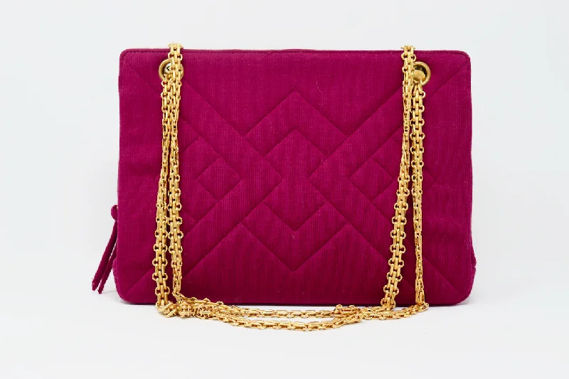 Chanel Medium Tote Bag for Office LadiesON LAYAWAY  Vintage 90's CHANEL Magenta Jersey Bag