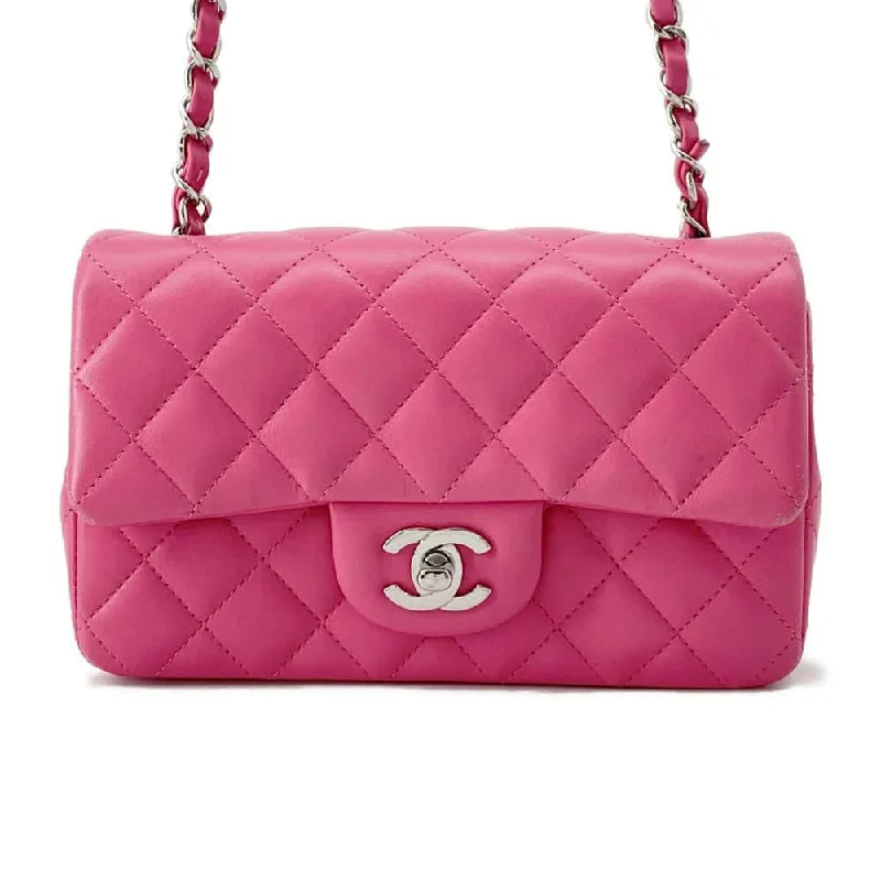 Chanel Quilted Leather Shoulder Bag for FashionistasCHANEL Mini Matelasse Chain Shoulder Bag Pink A69900 Lambskin Size 20