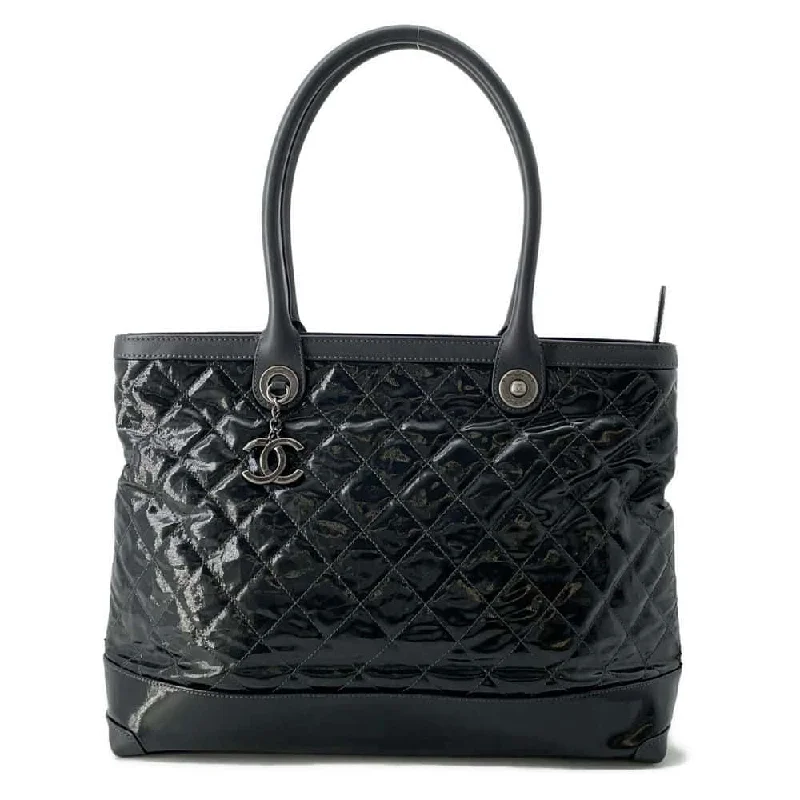 Chanel Luxury Handbag for High - End EventsCHANEL Matelasse Tote Bag Black Patent Leather