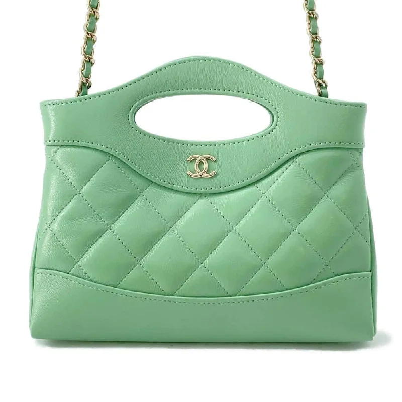 Chanel Lightweight Handbag for Daily ErrandsCHANEL CHANEL31 Mini ChainShoulder Bag Green AP3656 Shiny Calf Leather Size Mini