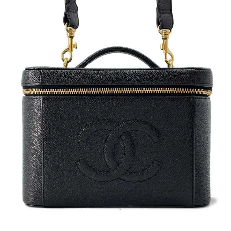 Chanel Designer Handbag with Unique DesignCHANEL 2way vanity Black Caviar Leather