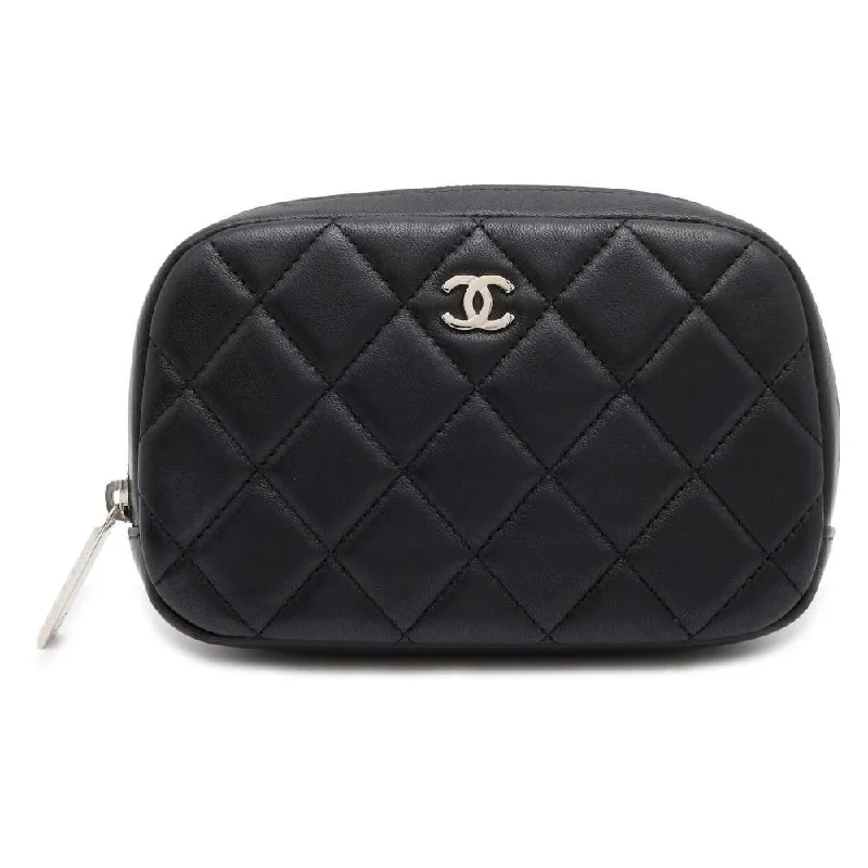 Chanel Medium Tote Bag for Office LadiesCHANEL Matelasse Pouch Black A80909 Lambskin