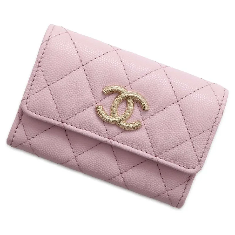 Chanel Chain Strap Handbag for Everyday UseCHANEL Matelasse Logo Flap Coin/Card Case Pink AP4093 Caviar Leather