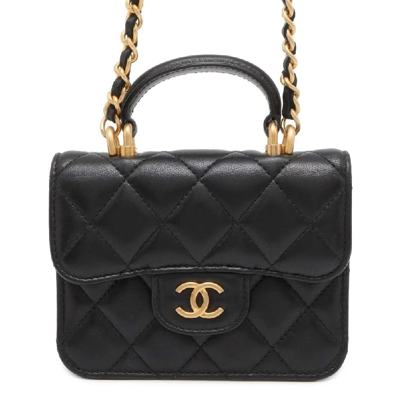 Chanel Designer Handbag with Unique DesignCHANEL Matelasse Flap Chain Wallet Black AP2200 Lambskin