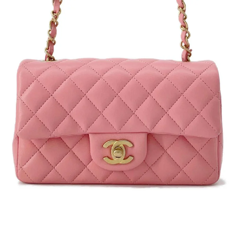 Chanel Designer Handbag with Unique DesignCHANEL Matelasse ChainShoulder Bag Pink A69900 Lambskin Size Mini