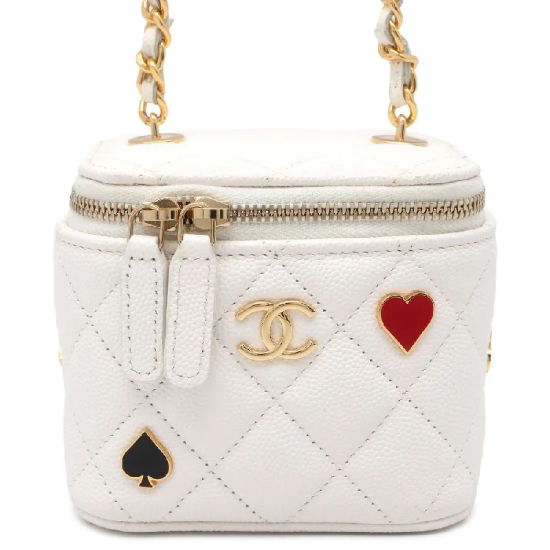 Chanel Lightweight Handbag for Daily ErrandsCHANEL Matelasse Trump Vanity Bag White AP3078 Caviar Leather Size Small