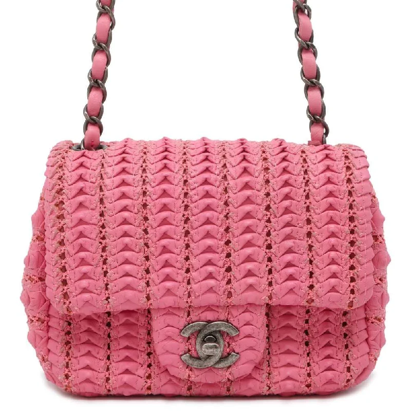 Chanel Luxury Handbag for High - End EventsCHANEL Cloche ChainShoulder Pink A68801 Leather Size Mini