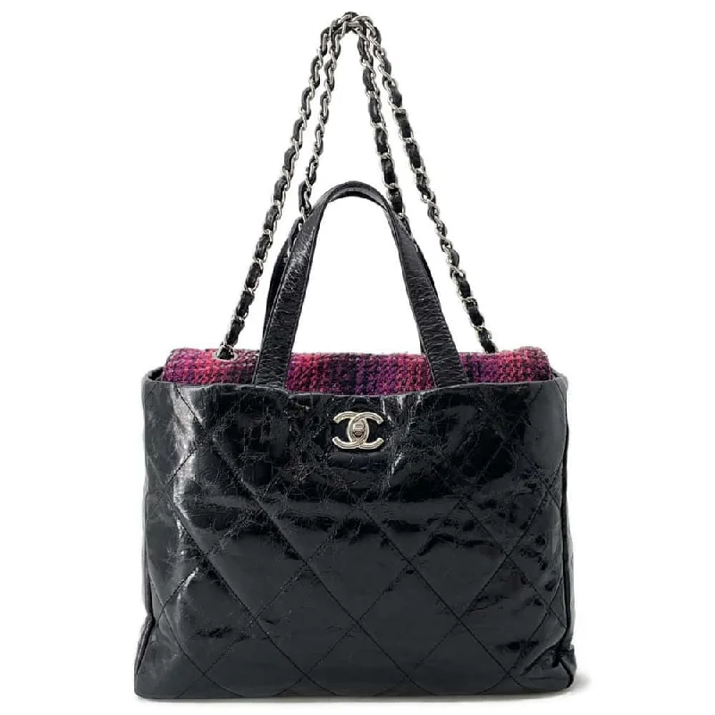 Chanel Classic Flap Bag for Evening PartyCHANEL Matelasse Portobello 2wayChainBag Black Leather Tweed