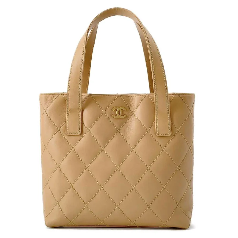 Chanel New Arrival Handbag with Gold HardwareCHANEL Matelasse Wild Stitch Handbag Beige A18126 Leather