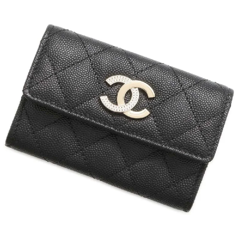 Chanel Chain Strap Handbag for Everyday UseCHANEL Matelasse Flap Card Case Black AP4178 Caviar Leather