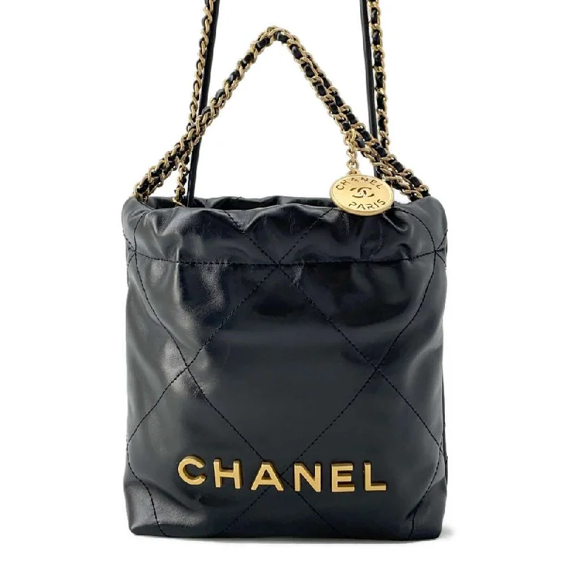 Chanel New Arrival Handbag with Gold HardwareCHANEL CHANEL22 Handbag Black AS3980 Shiny Calf Leather Size Mini