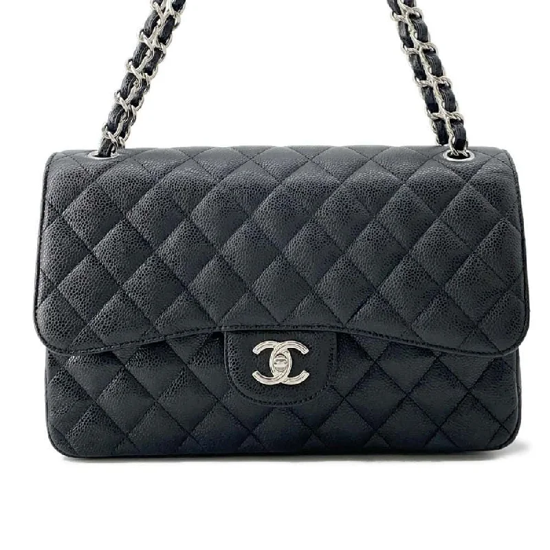 Chanel Black Handbag for Business MeetingsCHANEL Matelasse W Flap ChainShoulder Bag Black A58600 Caviar Leather Size 30