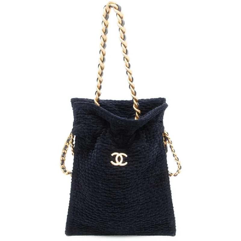 Chanel Designer Handbag with Unique DesignCHANEL Shopping bag Navy AS2169 Velvet