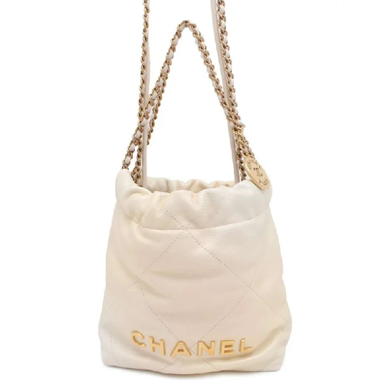 Chanel Handbag with Adjustable Strap for ComfortCHANEL CHANEL 22 Handbag Ivory/Gradation AS3980 Leather Size Mini