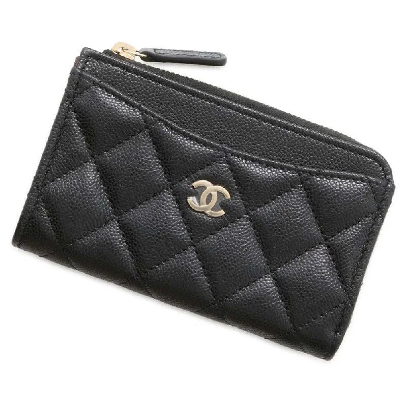 Chanel Classic Flap Bag for Evening PartyCHANEL Matelasse Classic Zip Card Coin Purse Black AP3179 Caviar Leather