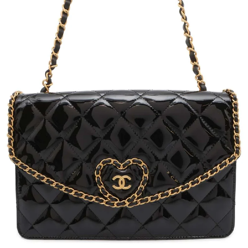 Chanel New Arrival Handbag with Gold HardwareCHANEL Matelasse ChainShoulder Bag Black AS4900 Patent Leather