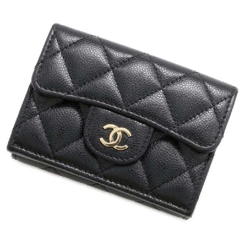 Chanel Limited Edition Handbag for CollectorsCHANEL Matelasse Classic Small Flap Wallet Black AP0230 Caviar Leather