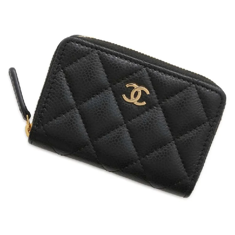 Chanel Limited Edition Handbag for CollectorsCHANEL Matelasse Classic Zip Coin Purse Black AP0216 Caviar Leather