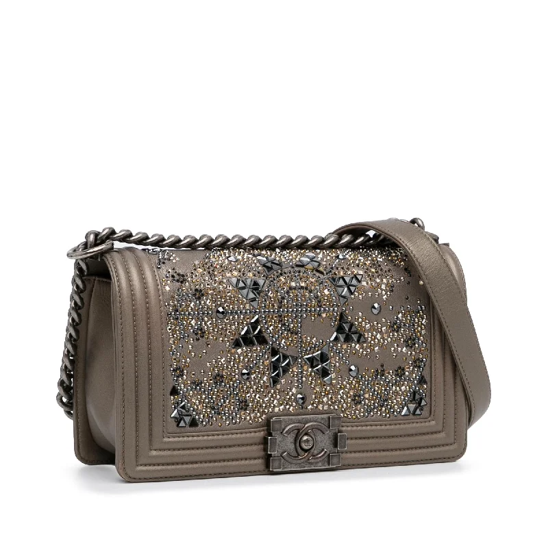 Chanel All - Match Handbag for Versatile StylingChanel Medium Crystal-Embellished Boy (jL3jSb)