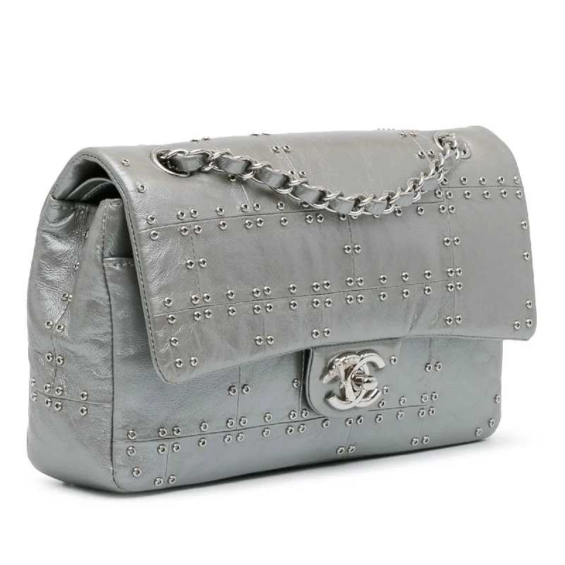 Chanel All - Match Handbag for Versatile StylingChanel Medium Glazed Calfskin Grommet Embellished Airline Double Flap (fbozO4)