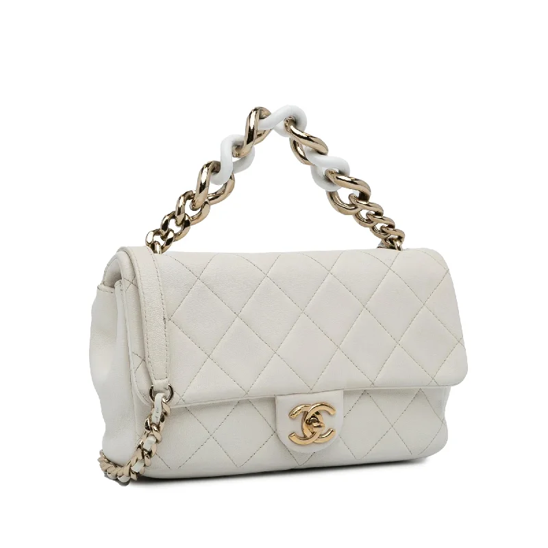 Chanel New Arrival Handbag with Gold HardwareChanel Medium Lambskin Bicolor Chain Flap Bag (JkQQCZ)