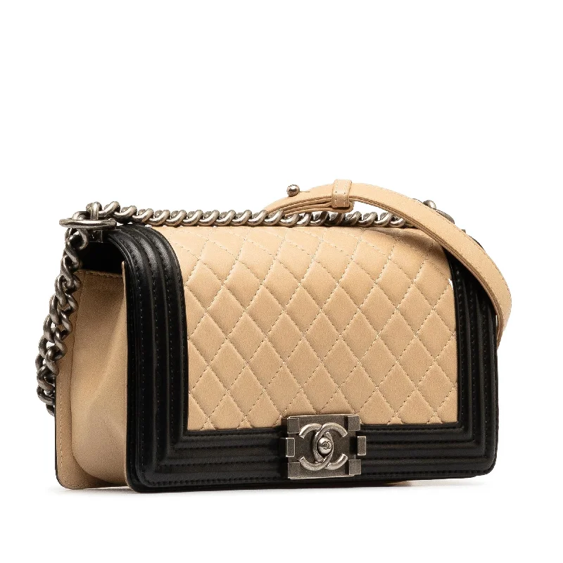 Chanel Luxury Handbag for High - End EventsChanel Medium Lambskin Boy Bicolor Flap Bag (rXdhO4)