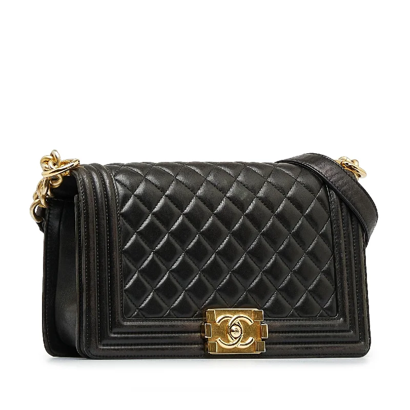 Chanel New Arrival Handbag with Gold HardwareChanel Medium Lambskin Boy Flap Bag (1jQAVu)