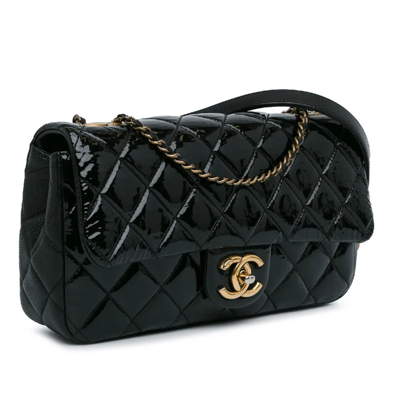 Chanel All - Match Handbag for Versatile StylingChanel Medium Patent Goatskin CC Eyelet Flap (7lc5oU)